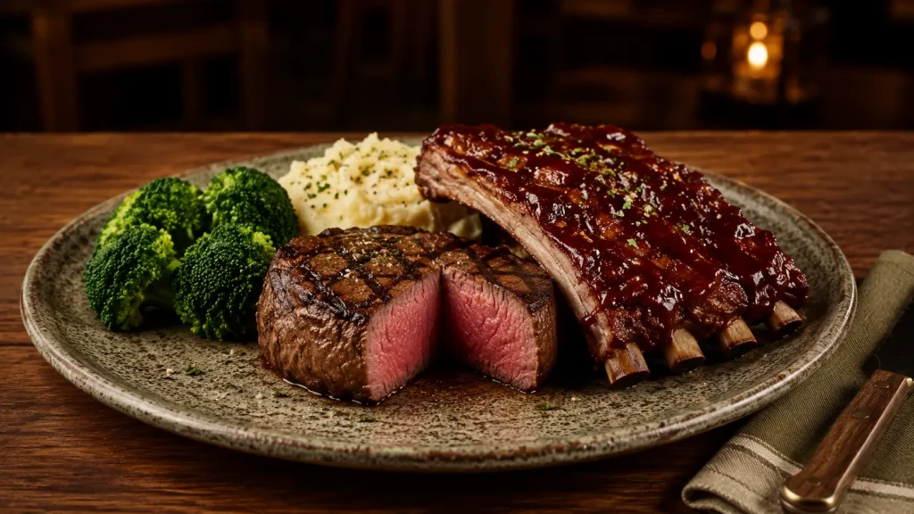 Takeout Menu Filet & Ribs Combo