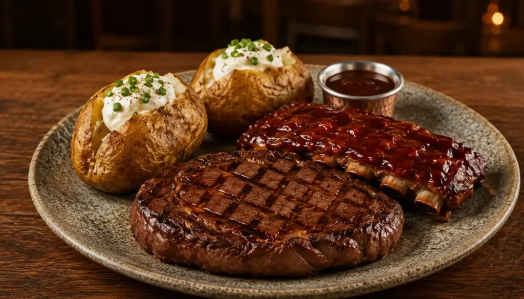 Takeout Menu Ribeye & Ribs Combo