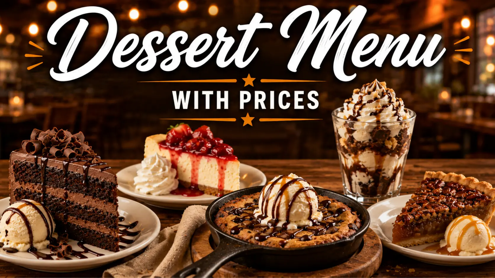 Desserts Menu Desserts Menu With Prices